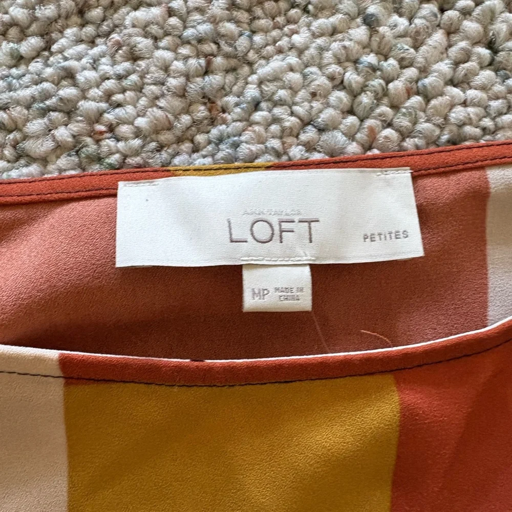 LOFT Geometric Sleeveless Tank Top - Black, White, Gold, Rust - Picture 2 of 4